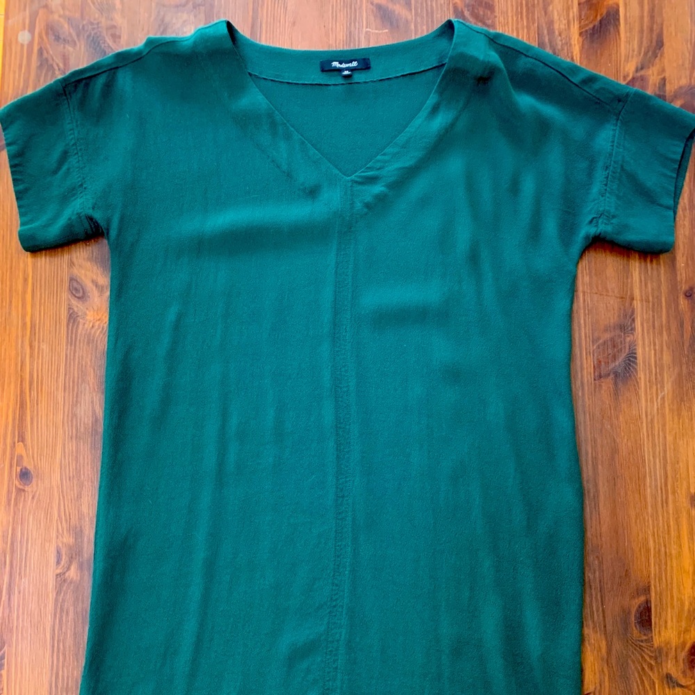 Madewell, XS shift dress.  Emerald green